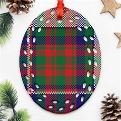 British Tartan Check Plaid Seamless Pattern Ornament (oval Filigree) by Wegoenart