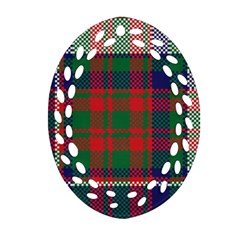 British Tartan Check Plaid Seamless Pattern Oval Filigree Ornament (two Sides) by Wegoenart