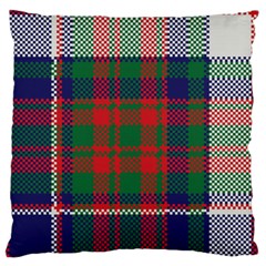 British Tartan Check Plaid Seamless Pattern Large Cushion Case (one Side) by Wegoenart