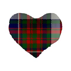 British Tartan Check Plaid Seamless Pattern Standard 16  Premium Heart Shape Cushions by Wegoenart