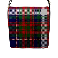 British Tartan Check Plaid Seamless Pattern Flap Closure Messenger Bag (l) by Wegoenart