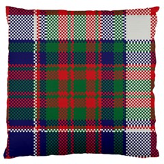 British Tartan Check Plaid Seamless Pattern Large Flano Cushion Case (two Sides) by Wegoenart