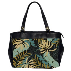 Fashionable Seamless Tropical Pattern With Bright Red Blue Plants Leaves Oversize Office Handbag (2 Sides) by Wegoenart