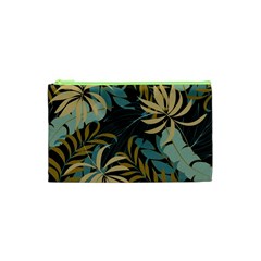 Fashionable Seamless Tropical Pattern With Bright Red Blue Plants Leaves Cosmetic Bag (xs) by Wegoenart