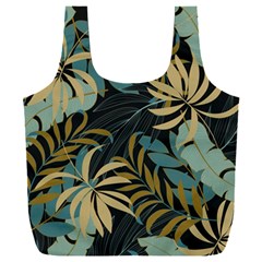 Fashionable Seamless Tropical Pattern With Bright Red Blue Plants Leaves Full Print Recycle Bag (xxl)