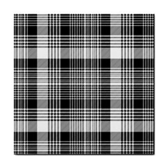 Black White Plaid Checked Seamless Pattern Tile Coaster