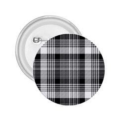 Black White Plaid Checked Seamless Pattern 2.25  Buttons