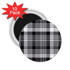 Black White Plaid Checked Seamless Pattern 2.25  Magnets (10 pack) 