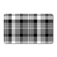 Black White Plaid Checked Seamless Pattern Magnet (Rectangular)