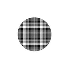 Black White Plaid Checked Seamless Pattern Golf Ball Marker (4 pack)