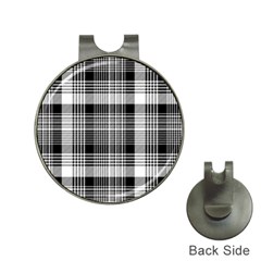 Black White Plaid Checked Seamless Pattern Hat Clips with Golf Markers