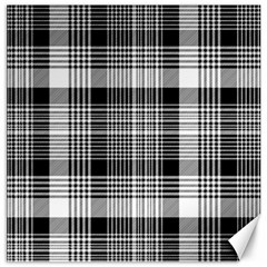 Black White Plaid Checked Seamless Pattern Canvas 16  x 16 