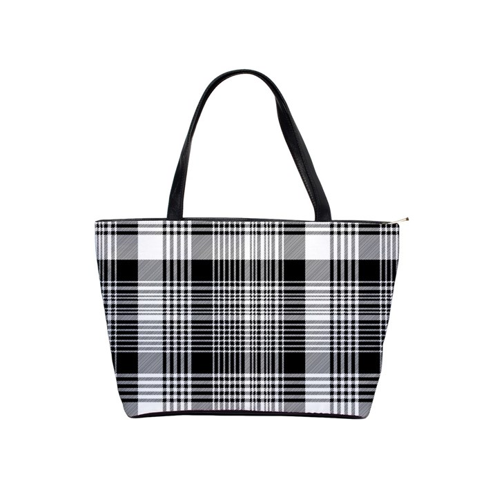 Black White Plaid Checked Seamless Pattern Classic Shoulder Handbag