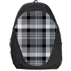 Black White Plaid Checked Seamless Pattern Backpack Bag