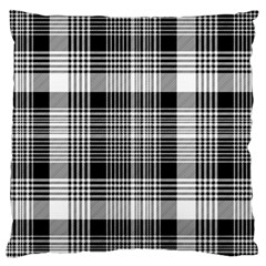 Black White Plaid Checked Seamless Pattern Large Flano Cushion Case (Two Sides)