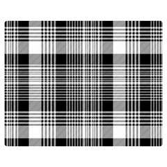 Black White Plaid Checked Seamless Pattern Double Sided Flano Blanket (Medium) 