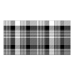 Black White Plaid Checked Seamless Pattern Satin Shawl