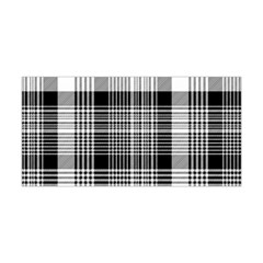 Black White Plaid Checked Seamless Pattern Yoga Headband by Wegoenart