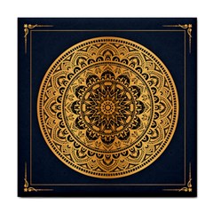 Luxury Mandala Background With Golden Arabesque Pattern Arabic Islamic East Style Premium Vector Tile Coaster by Wegoenart