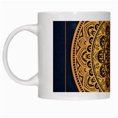 Luxury Mandala Background With Golden Arabesque Pattern Arabic Islamic East Style Premium Vector White Mugs by Wegoenart