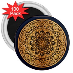 Luxury Mandala Background With Golden Arabesque Pattern Arabic Islamic East Style Premium Vector 3  Magnets (100 Pack) by Wegoenart