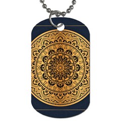 Luxury Mandala Background With Golden Arabesque Pattern Arabic Islamic East Style Premium Vector Dog Tag (two Sides) by Wegoenart