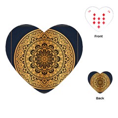 Luxury Mandala Background With Golden Arabesque Pattern Arabic Islamic East Style Premium Vector Playing Cards Single Design (heart) by Wegoenart