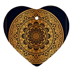 Luxury Mandala Background With Golden Arabesque Pattern Arabic Islamic East Style Premium Vector Heart Ornament (two Sides)