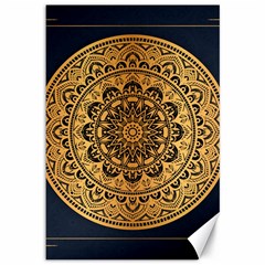 Luxury Mandala Background With Golden Arabesque Pattern Arabic Islamic East Style Premium Vector Canvas 12  X 18  by Wegoenart