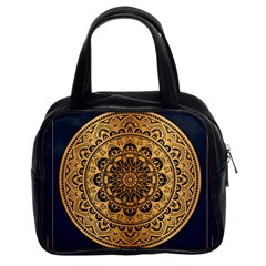 Luxury Mandala Background With Golden Arabesque Pattern Arabic Islamic East Style Premium Vector Classic Handbag (two Sides) by Wegoenart