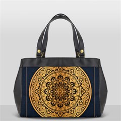 Luxury Mandala Background With Golden Arabesque Pattern Arabic Islamic East Style Premium Vector Oversize Office Handbag (2 Sides) by Wegoenart