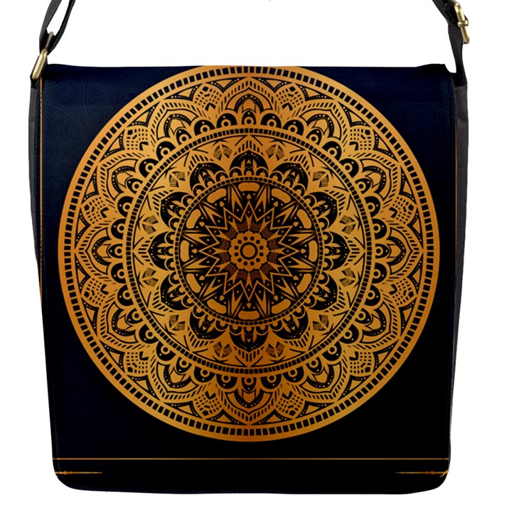 Luxury Mandala Background With Golden Arabesque Pattern Arabic Islamic East Style Premium Vector Flap Closure Messenger Bag (S)