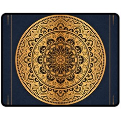 Luxury Mandala Background With Golden Arabesque Pattern Arabic Islamic East Style Premium Vector Double Sided Fleece Blanket (medium)  by Wegoenart