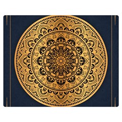 Luxury Mandala Background With Golden Arabesque Pattern Arabic Islamic East Style Premium Vector Double Sided Flano Blanket (medium)  by Wegoenart