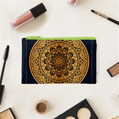 Luxury Mandala Background With Golden Arabesque Pattern Arabic Islamic East Style Premium Vector Cosmetic Bag (xs) by Wegoenart