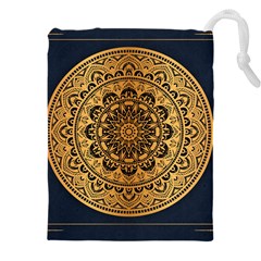 Luxury Mandala Background With Golden Arabesque Pattern Arabic Islamic East Style Premium Vector Drawstring Pouch (5xl) by Wegoenart