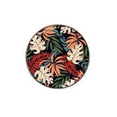 Fashionable Seamless Tropical Pattern With Bright Pink Yellow Plants Leaves Hat Clip Ball Marker (4 Pack)