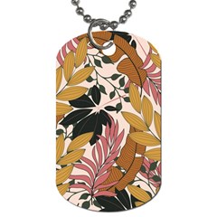 Fashionable Seamless Tropical Pattern With Bright Pink Green Flowers Dog Tag (one Side) by Wegoenart