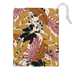 Fashionable Seamless Tropical Pattern With Bright Pink Green Flowers Drawstring Pouch (4xl)