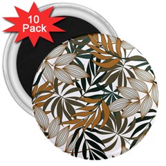 Trendy Seamless Tropical Pattern With Bright White Yellow Flowers 3  Magnets (10 Pack)  by Wegoenart