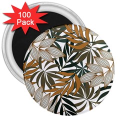 Trendy Seamless Tropical Pattern With Bright White Yellow Flowers 3  Magnets (100 Pack) by Wegoenart