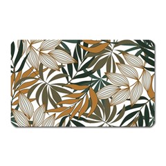 Trendy Seamless Tropical Pattern With Bright White Yellow Flowers Magnet (rectangular) by Wegoenart