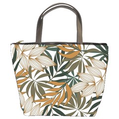 Trendy Seamless Tropical Pattern With Bright White Yellow Flowers Bucket Bag by Wegoenart