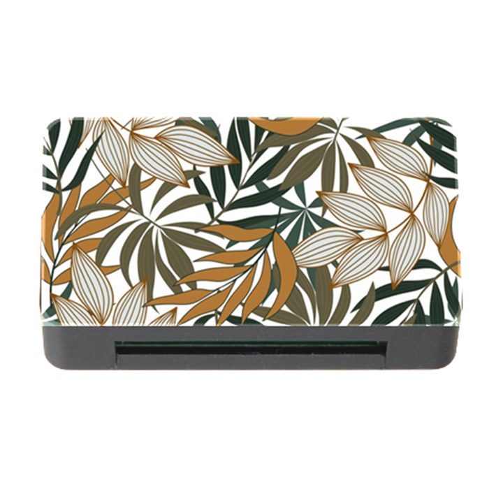 Trendy Seamless Tropical Pattern With Bright White Yellow Flowers Memory Card Reader with CF