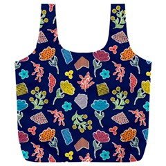 Pattern With Paper Flowers Full Print Recycle Bag (xxl)