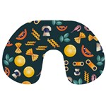 Italian Food Seamless Pattern Travel Neck Pillow Back