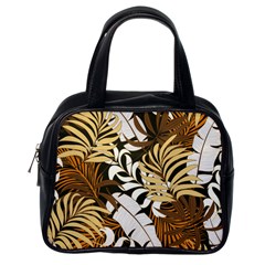 Botanical Seamless Tropical Pattern With Bright Red Yellow Plants Leaves Classic Handbag (one Side) by Wegoenart