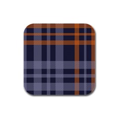 Seamless Pattern Check Fabric Texture Rubber Square Coaster (4 Pack)  by Wegoenart