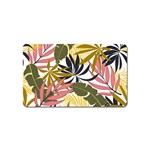 Fashionable Seamless Tropical Pattern With Bright Pink Green Flowers Magnet (Name Card) Front