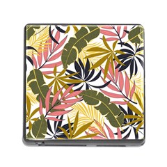 Fashionable Seamless Tropical Pattern With Bright Pink Green Flowers Memory Card Reader (square 5 Slot) by Wegoenart